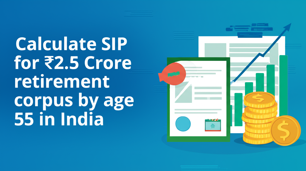 Calculate SIP for ₹2.5 Crore retirement corpus by age 55 in India.