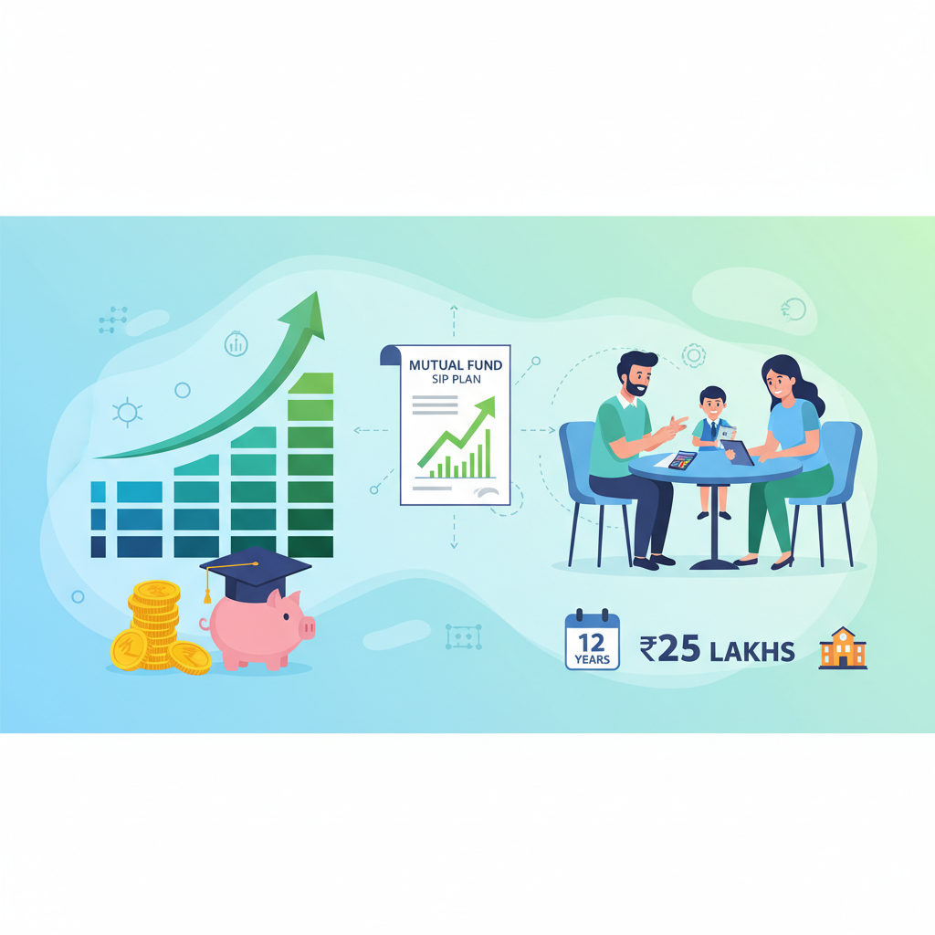 Child education SIP calculator: fund ₹25 Lakhs in 12 years for school