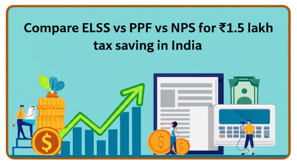 Compare ELSS vs PPF vs NPS for ₹1.5 lakh tax saving in India