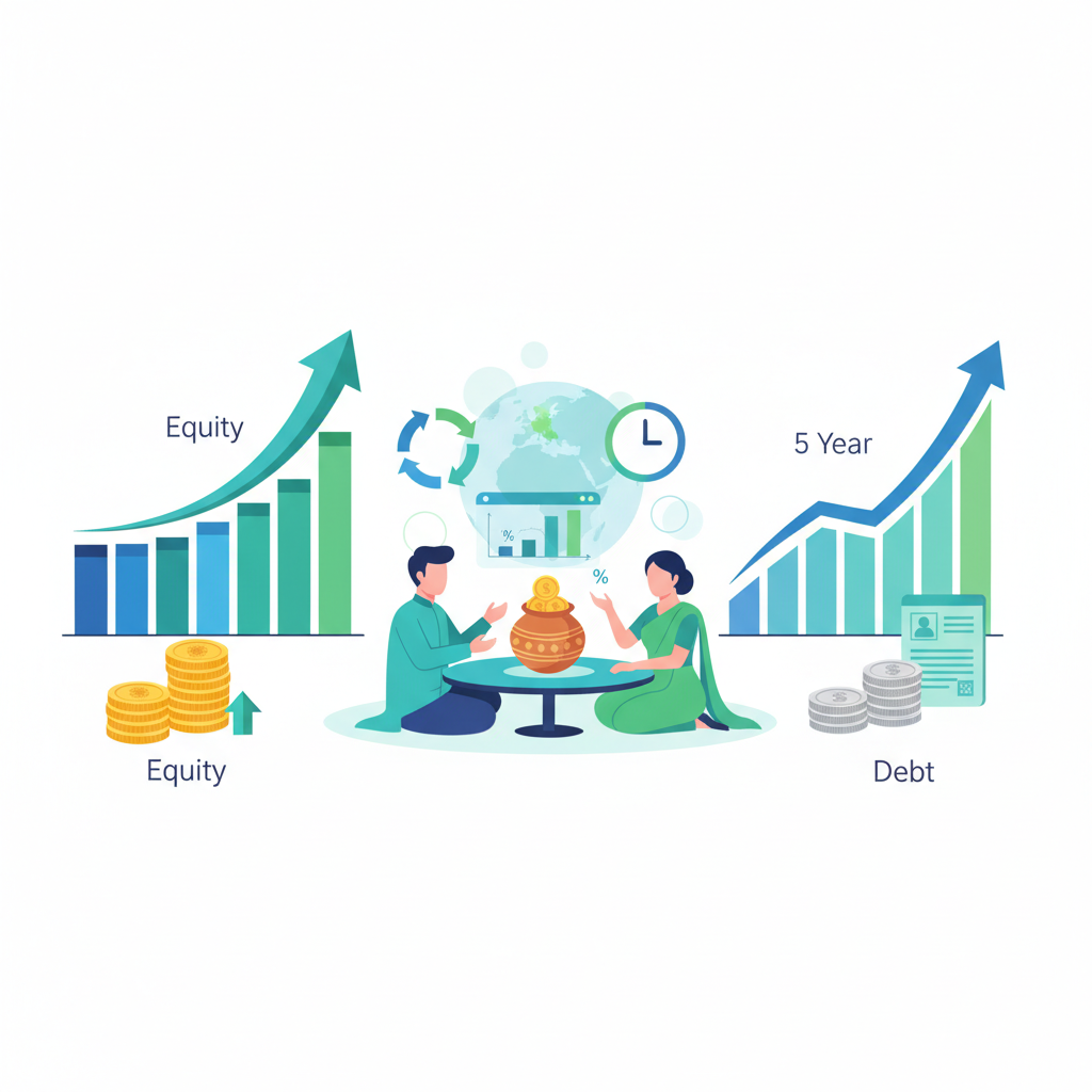 Compare Mutual Fund Returns: Equity vs Debt for 5-Year Goal? | SIP Plan Calculator