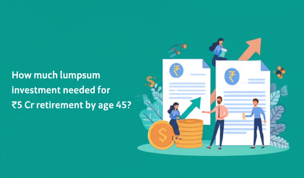 How much lumpsum investment needed for ₹5 Cr retirement by age 45?