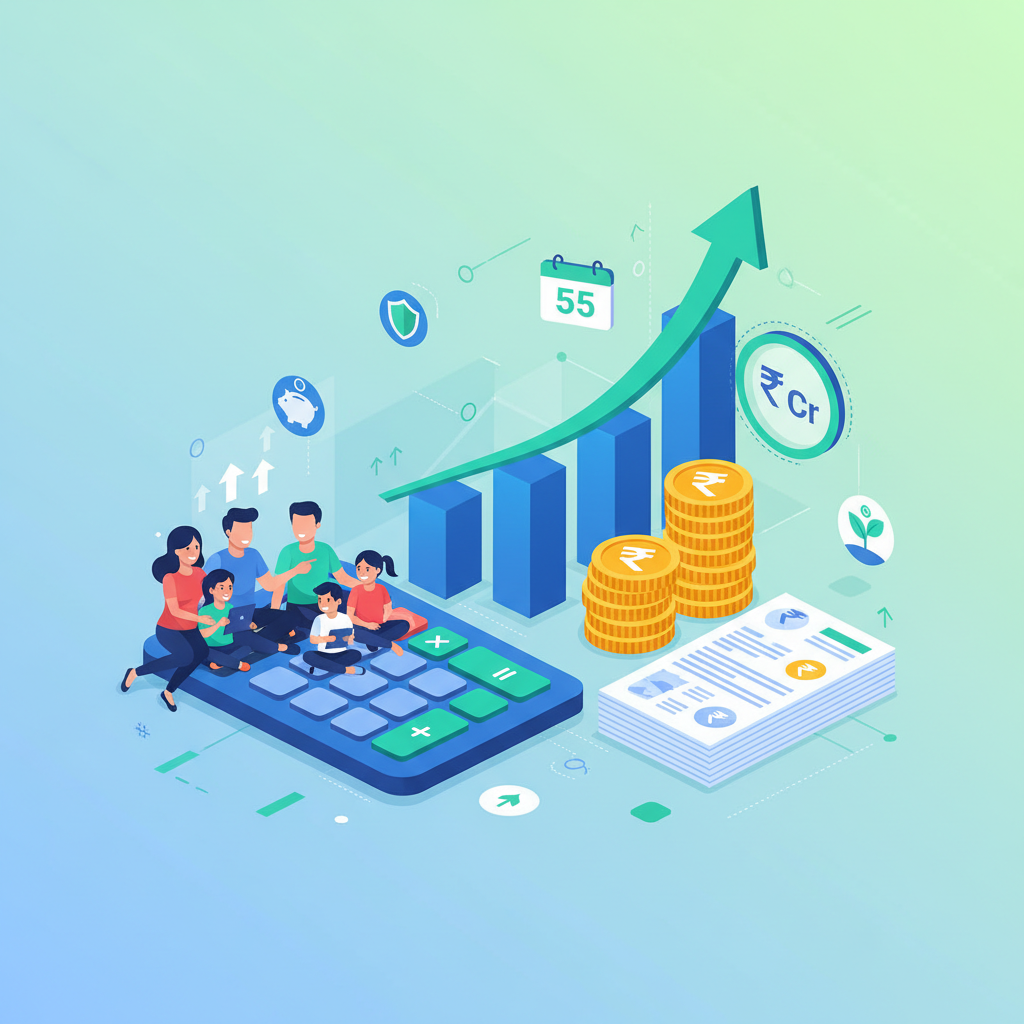 How much SIP calculator for ₹1 Cr retirement corpus by 55?