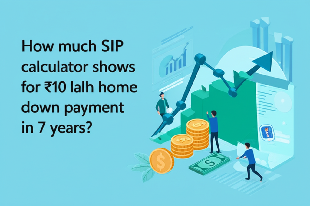How much SIP calculator shows for ₹10 lakh home down payment in 7 years?
