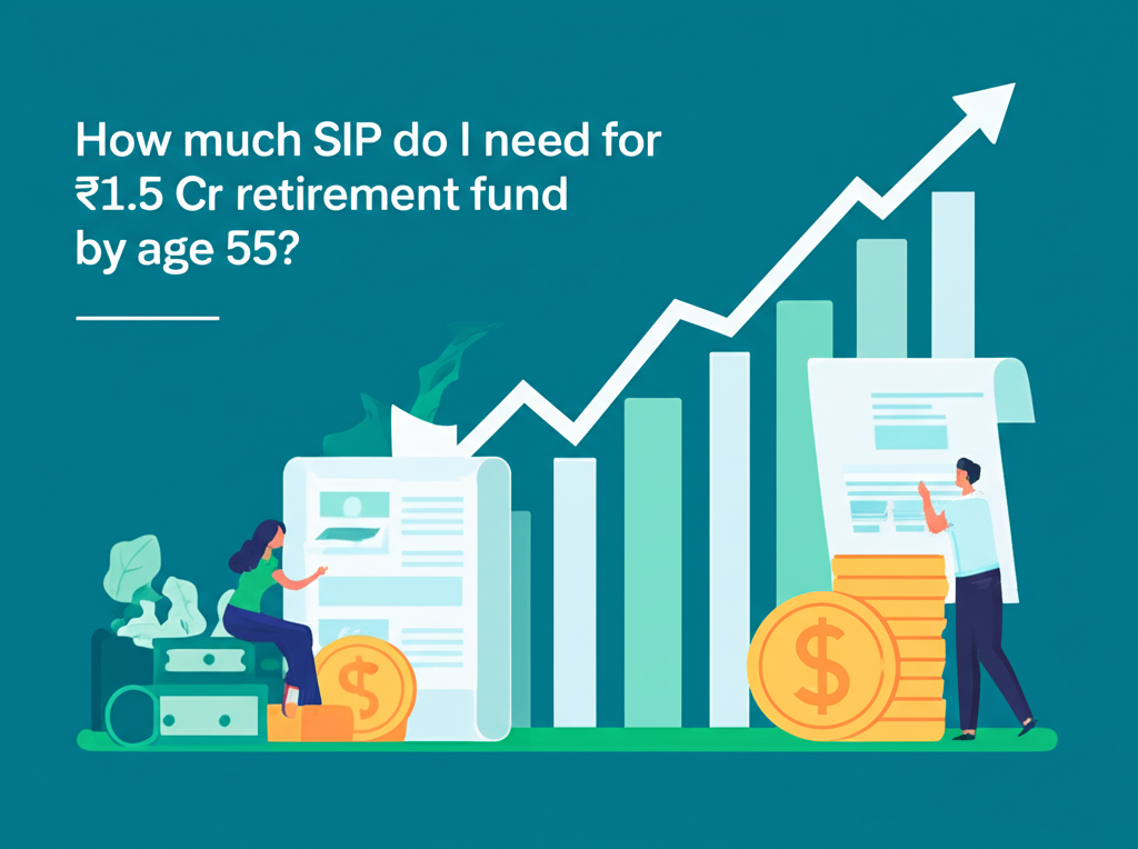 How much SIP do I need for ₹1.5 Cr retirement fund by age 55?