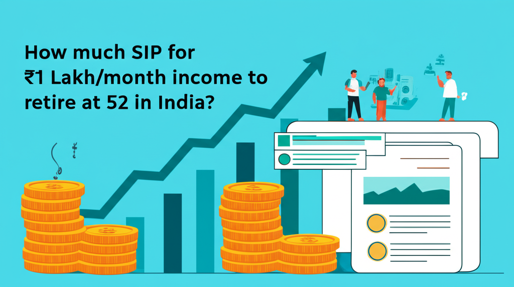 How much SIP for ₹1 Lakh/month income to retire at 52 in India?