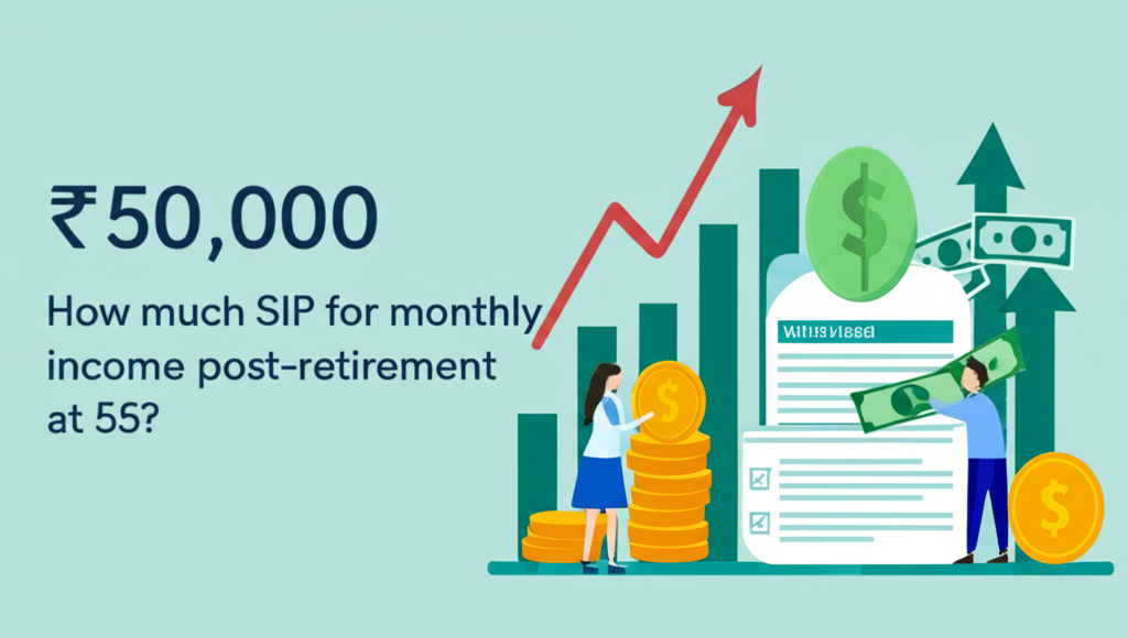 How much SIP for ₹50,000 monthly income post-retirement at 55?