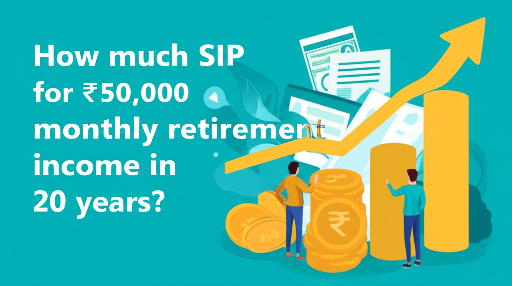 How much SIP for ₹50,000 monthly retirement income in 20 years?