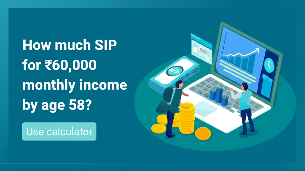 How much SIP for ₹60,000 monthly income by age 58? Use calculator