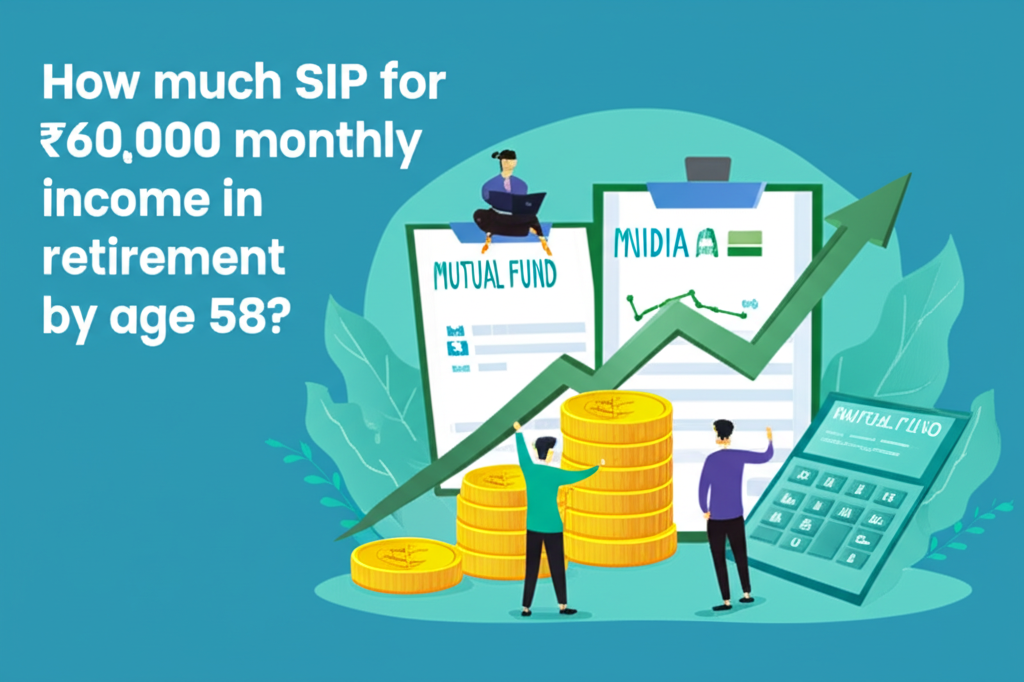 How much SIP for ₹60,000 monthly income in retirement by age 58?