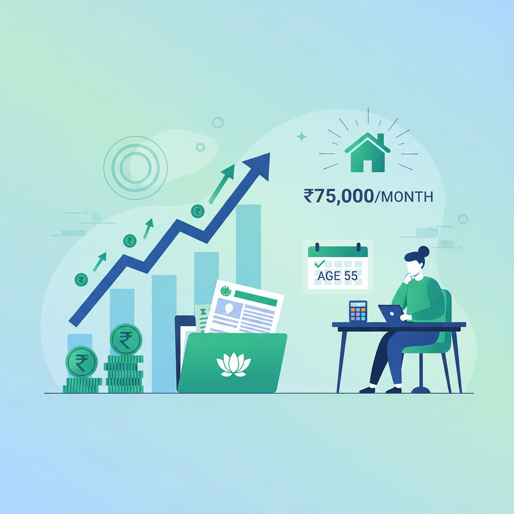 How Much SIP for ₹75,000/Month Retirement by Age 55? | SIP Plan Calculator