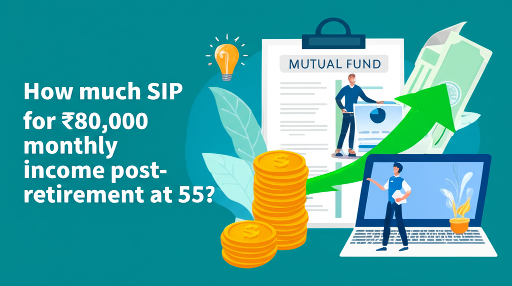How much SIP for ₹80,000 monthly income post-retirement at 55?