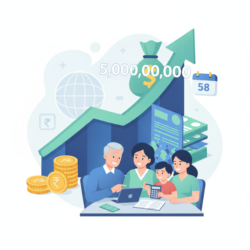 How Much SIP for a ₹5 Crore Corpus if I Retire at 58? | SIP Calculator