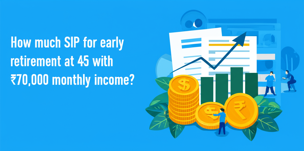 How much SIP for early retirement at 45 with ₹70,000 monthly income?