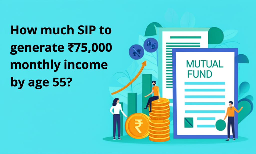 How much SIP to generate ₹75,000 monthly income by age 55?