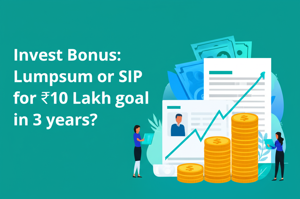 Invest Bonus: Lumpsum or SIP for ₹10 Lakh goal in 3 years?