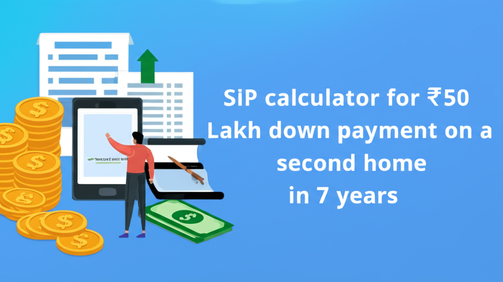 SIP calculator for ₹50 Lakh down payment on a second home in 7 years