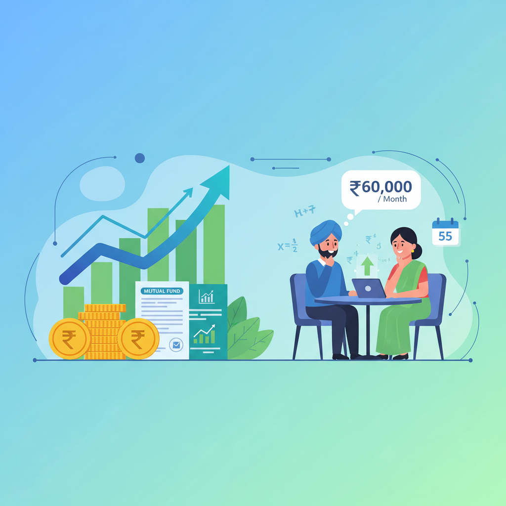 SIP Calculator: How much SIP to retire at 55 with ₹60k/month?