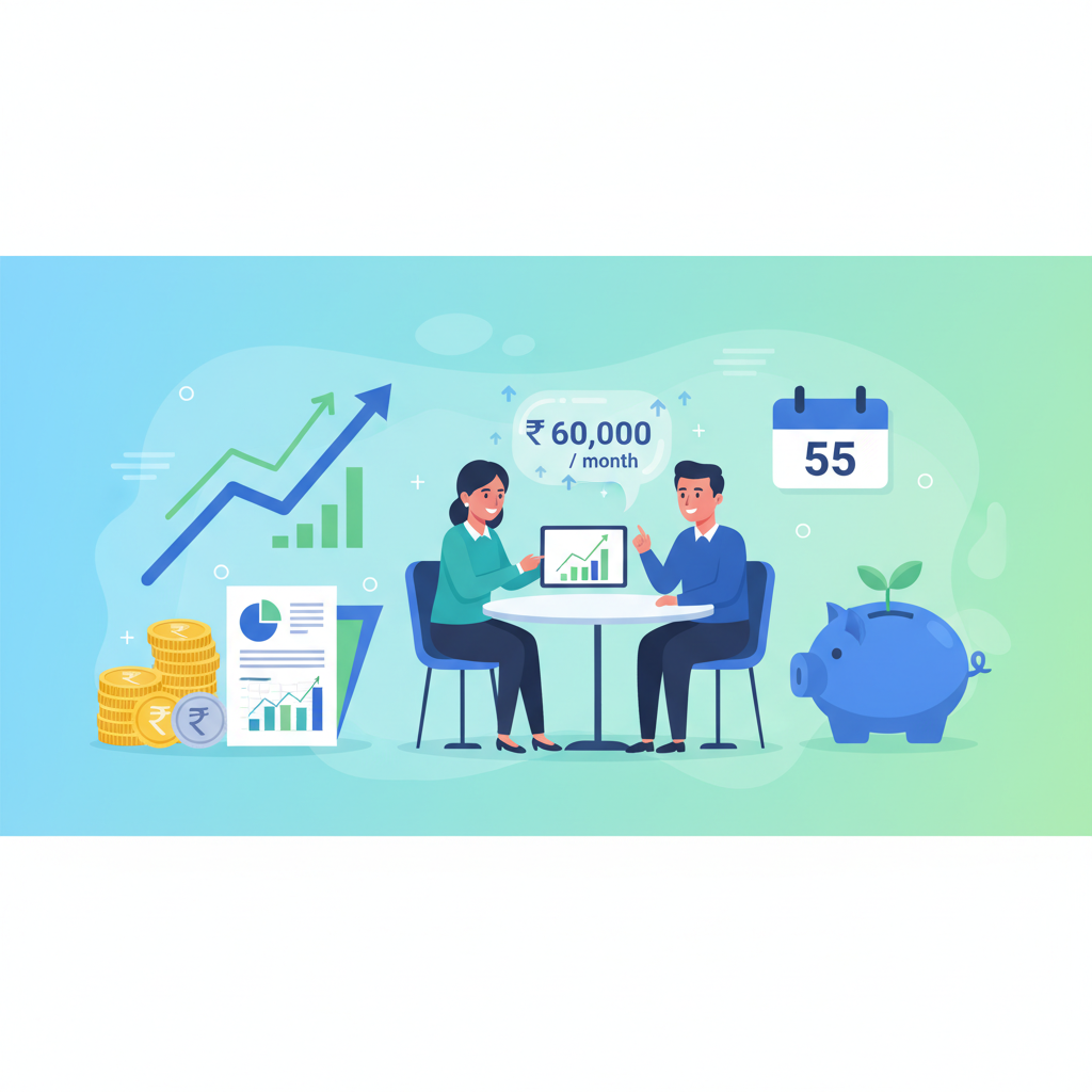 SIP Calculator: How much to retire at 55 with ₹60,000/month?
