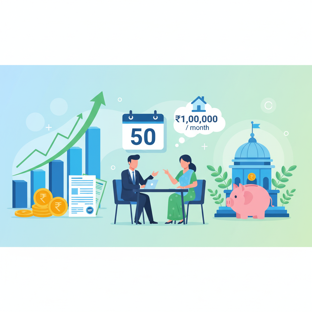 SIP Calculator: Retire at 50 in India with ₹1 Lakh Monthly Income?