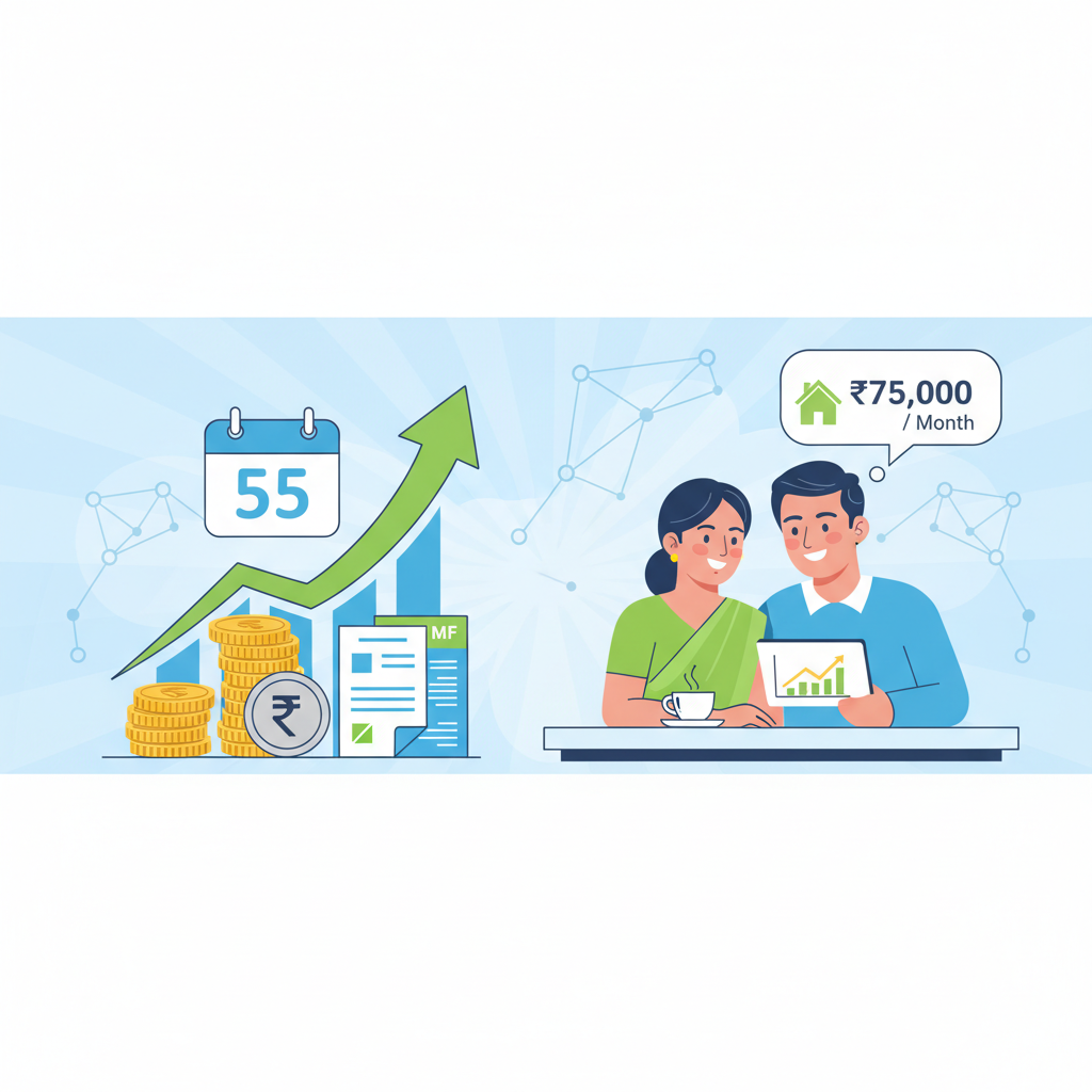 SIP Calculator: Retire at 55 with ₹75,000/Month from Mutual Funds