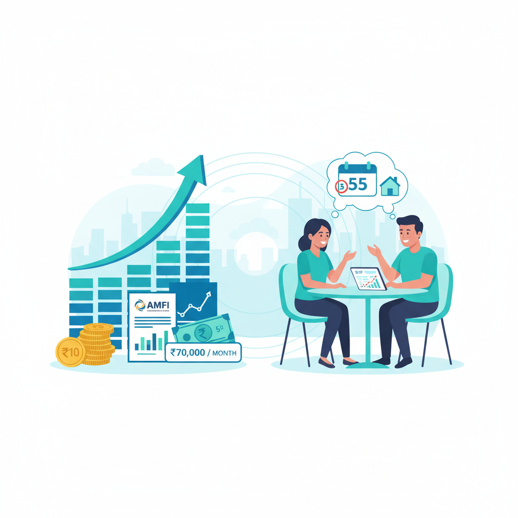 SIP Calculator: Retire by 55 with ₹70k/month in India? Plan Now.