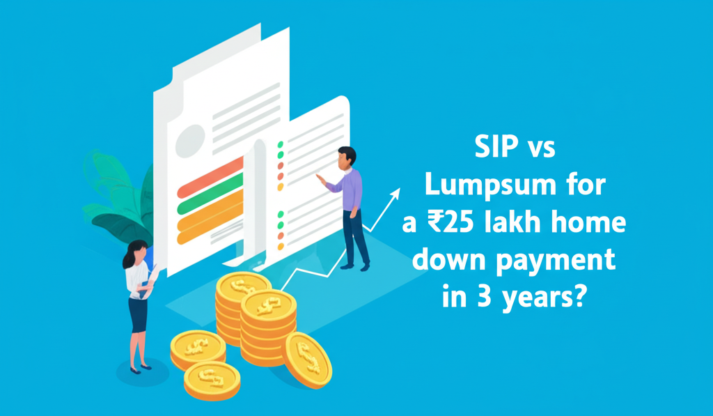 SIP vs Lumpsum for a ₹25 lakh home down payment in 3 years?