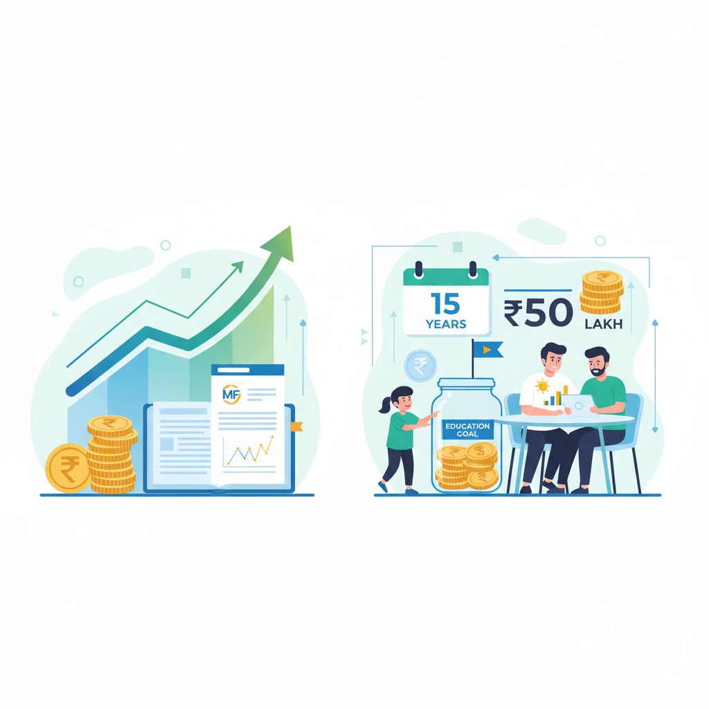 Step Up SIP Calculator: Fund ₹50 Lakh Child Education Goal in 15 Years.