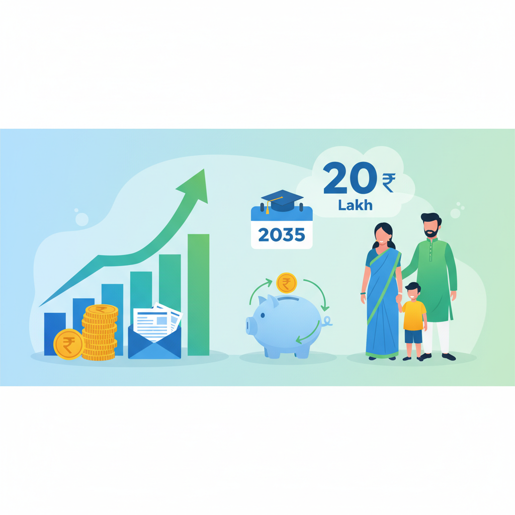 Step up SIP calculator: Fund child's ₹20 lakh education goal by 2035.