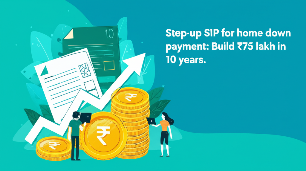 Step-up SIP for home down payment: Build ₹75 lakh in 10 years.