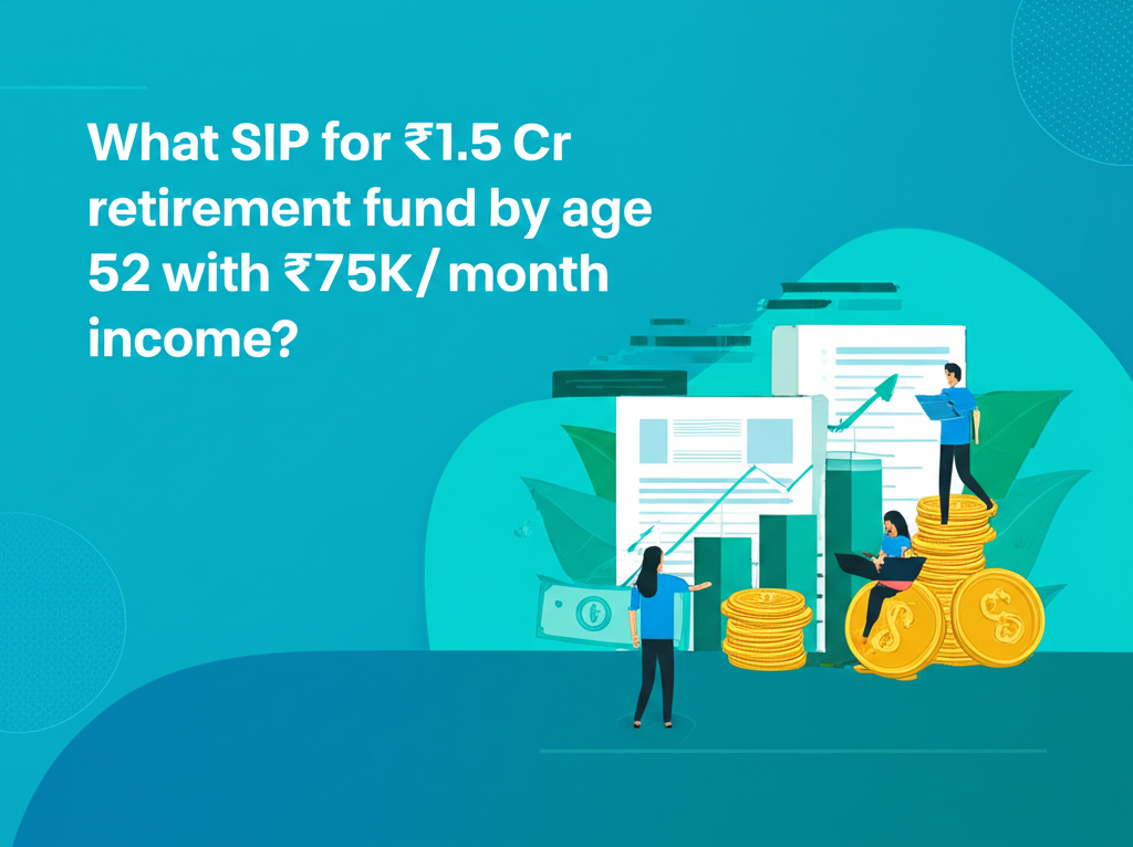 What SIP for ₹1.5 Cr retirement fund by age 52 with ₹75K/month income?