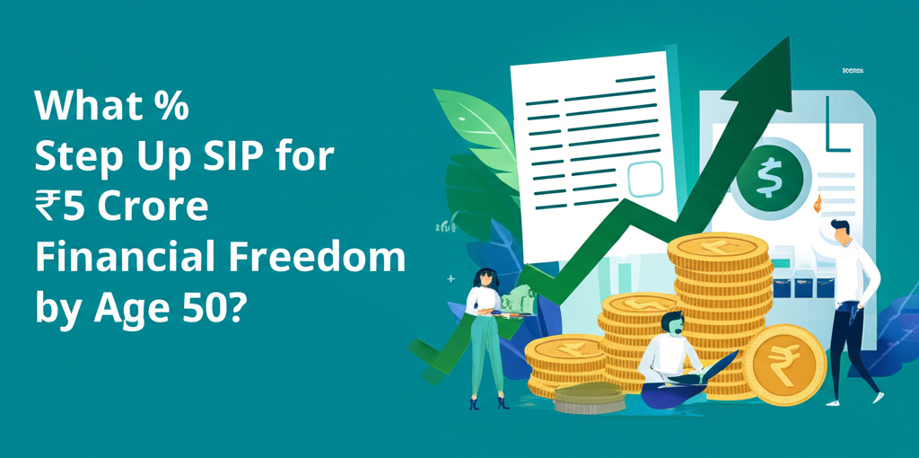 What % Step Up SIP for ₹5 Crore Financial Freedom by Age 50?