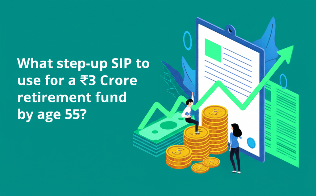 What step-up SIP to use for a ₹3 Crore retirement fund by age 55?