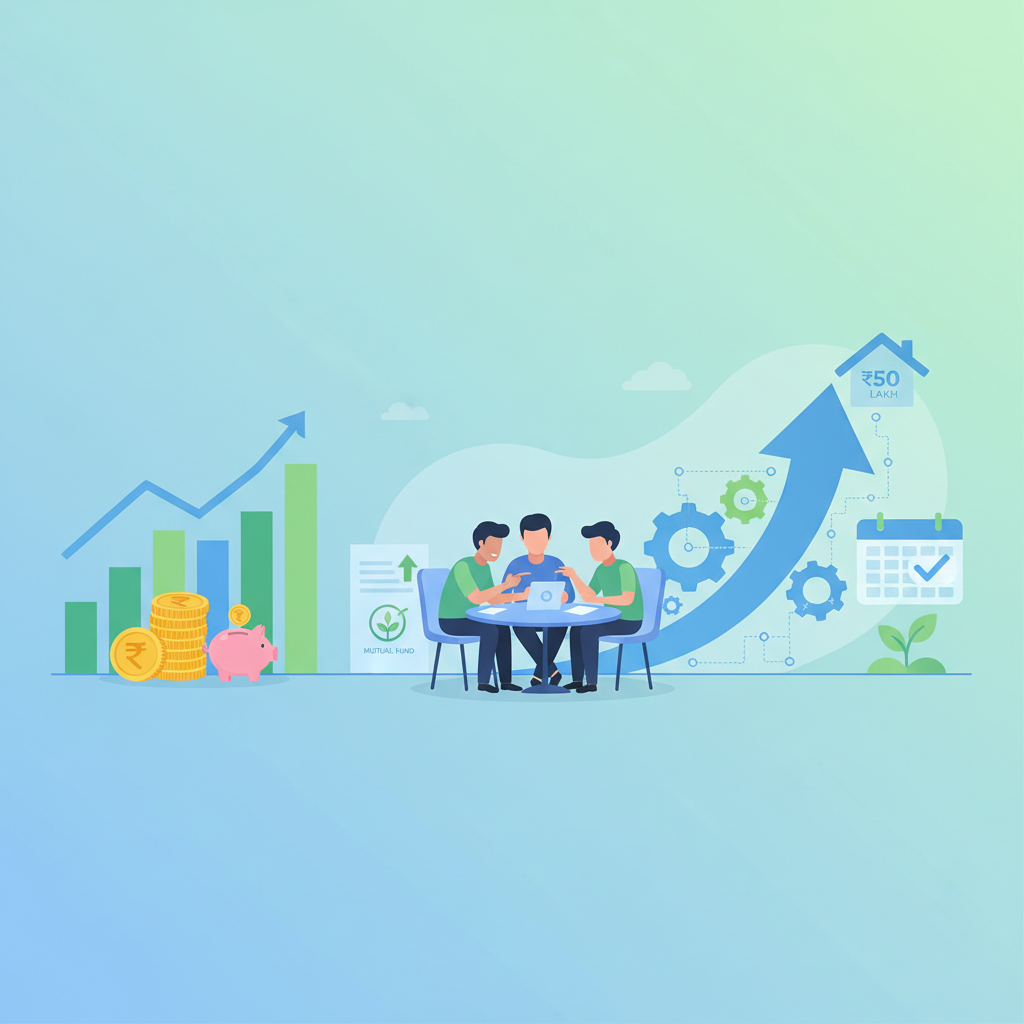 ₹50 लाख के घर के डाउन पेमेंट के लिए SIP निवेश की योजना।